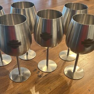 Harley-Davidson Silver Wine Goblets Set